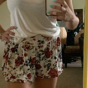american eagle floral linen shorts med
